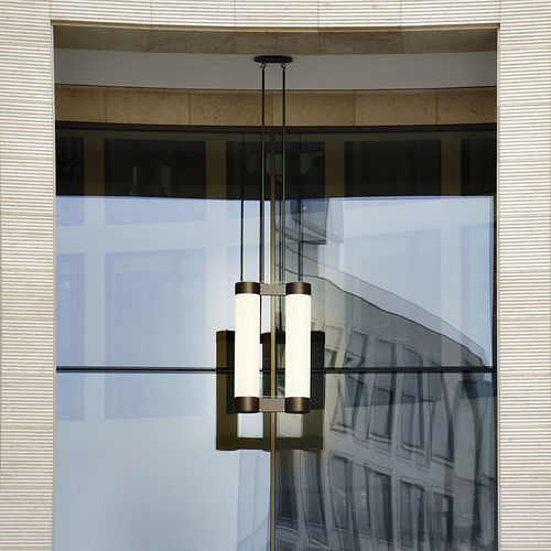 Suspension - TOWER - LFF - en laiton / en verre opalescent / design industriel