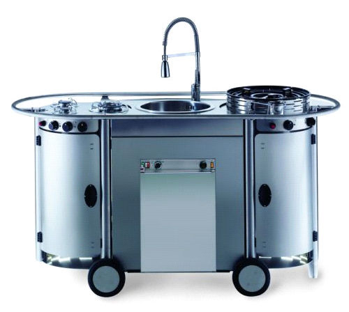 Cuisine d'extérieur - BONGOS : TUS BG 001 LUX - Emme Group - de style industriel / en inox / avec poignée intégrée