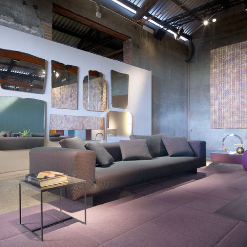 Canapé contemporain - ATOLLO NEXT - PAOLA LENTI - en tissu / 100% recyclable / gris