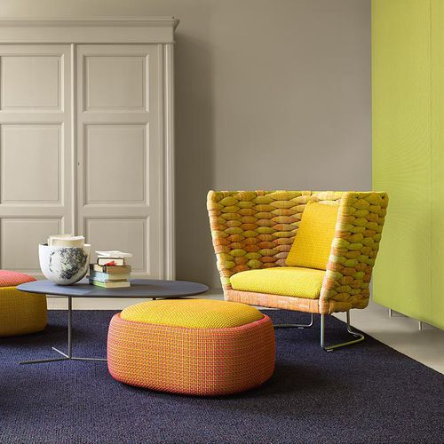 Fauteuil contemporain - AMI - PAOLA LENTI - en tissu / en acier inoxydable / de jardin
