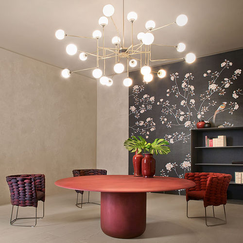 Table contemporaine - GON - PAOLA LENTI - en acier / en plastique / ronde