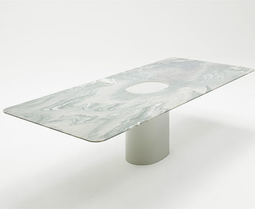 Table à manger contemporaine - TAOL - PAOLA LENTI - en acier / en marbre / rectangulaire