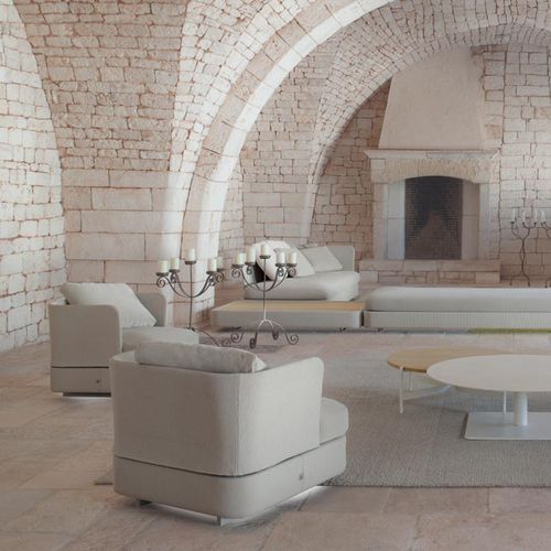 Fauteuil contemporain - COVE - PAOLA LENTI - en tissu / de jardin