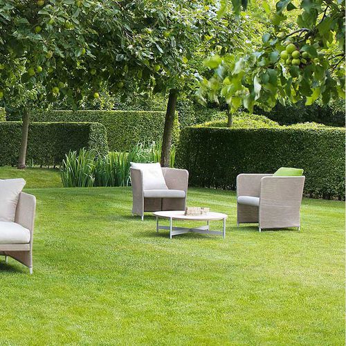 Fauteuil contemporain - TEATIME - PAOLA LENTI - en corde / en tissu / en acier