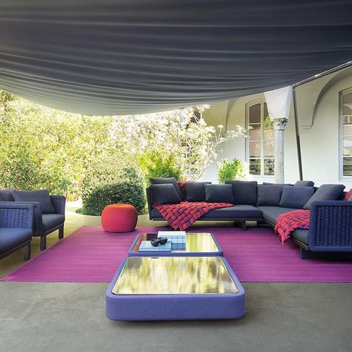 Table basse contemporaine - COVE - PAOLA LENTI - en aluminium / en pierre / en corde