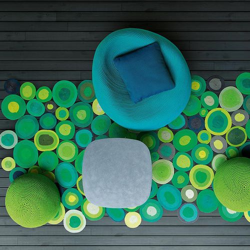 Table d'appoint contemporaine - GIRO - PAOLA LENTI - en acier inoxydable / en pierre / en béton