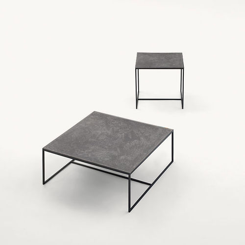 Table d'appoint contemporaine - LIO - PAOLA LENTI - en acier inoxydable / carrée / résidentielle