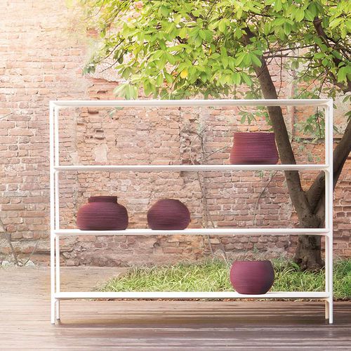 Étagère contemporaine - PLANO - PAOLA LENTI - en acier verni / en béton / de jardin