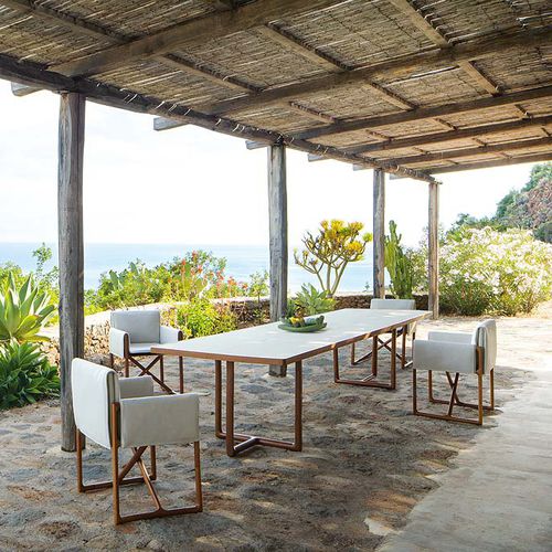 Table contemporaine - PORTOFINO - PAOLA LENTI - en wengé / en aluminium vernis / rectangulaire