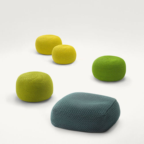 Pouf contemporain - PICOT - PAOLA LENTI - en tissu / rond / de jardin