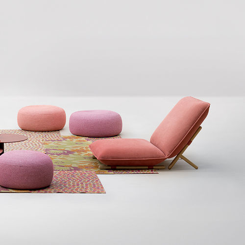 Chauffeuse contemporaine - HIRO - PAOLA LENTI - en tissu / en bois / grise