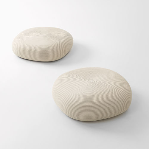 Pouf contemporain - OTTO - PAOLA LENTI - en lin / en chanvre / rond