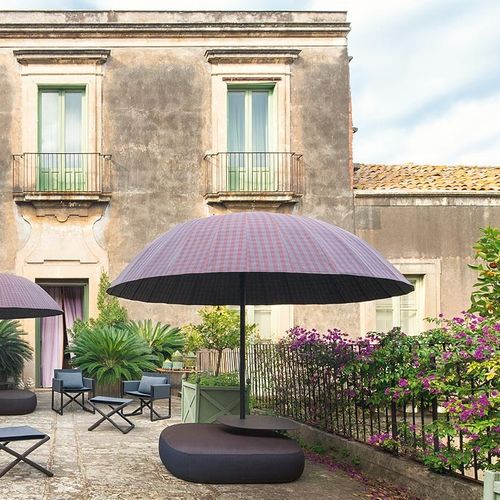Parasol rond - BISTRÒ - PAOLA LENTI - à mât central / en tissu / en aluminium