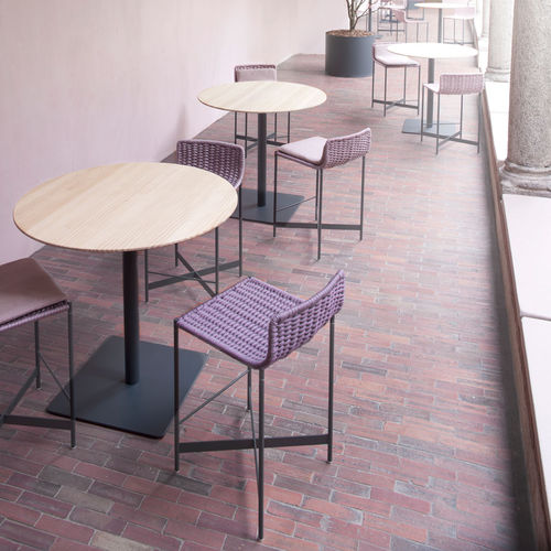Table mange-debout contemporaine - GIRO - PAOLA LENTI - en aluminium / ronde / à hauteur réglable