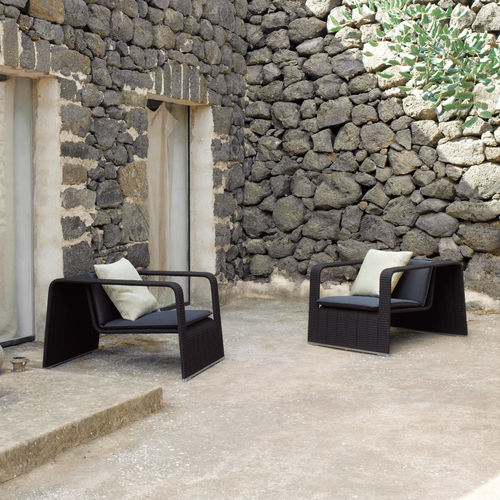 Fauteuil contemporain - FRAME - PAOLA LENTI - en corde / en aluminium / en acier inoxydable