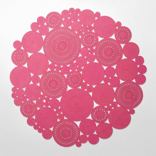 Tapis contemporain - COSMO - PAOLA LENTI - à motif / en fibres synthétiques / rond
