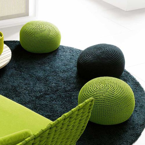 Pouf contemporain - PICOT - PAOLA LENTI - en tissu / rond / carré