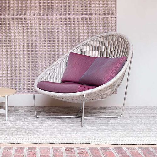 Fauteuil contemporain - NIDO  - PAOLA LENTI - en corde / en acier inoxydable / avec coussin amovible
