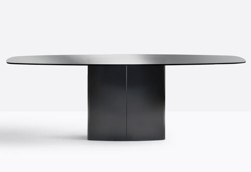 Table contemporaine - AERO TAE_220x106 - PEDRALI - en verre / en stratifié / avec piètement en acier