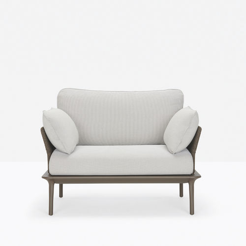 Fauteuil contemporain - REVA TWIST REVA-2_P - PEDRALI - en tissu / en corde / avec coussin amovible