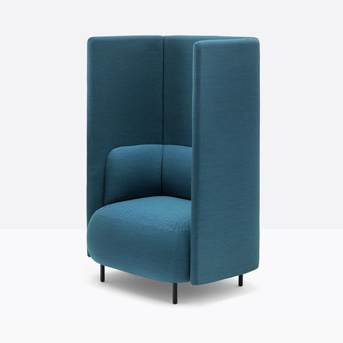 Fauteuil contemporain - BUDDYHUB BDH001/140  - PEDRALI - en tissu / avec dossier haut / de concentration