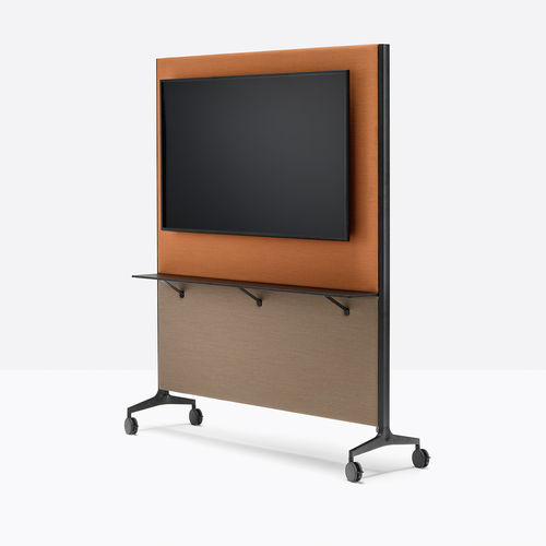 Séparateur de bureau auto-portant - YPSILON CONNECT YC_L110/150 - PEDRALI - en tissu / en fonte d'aluminium