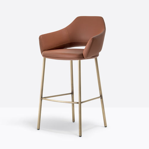 Chaise de bar contemporaine - VIC 648 - PEDRALI - d'intérieur / en tissu / en cuir