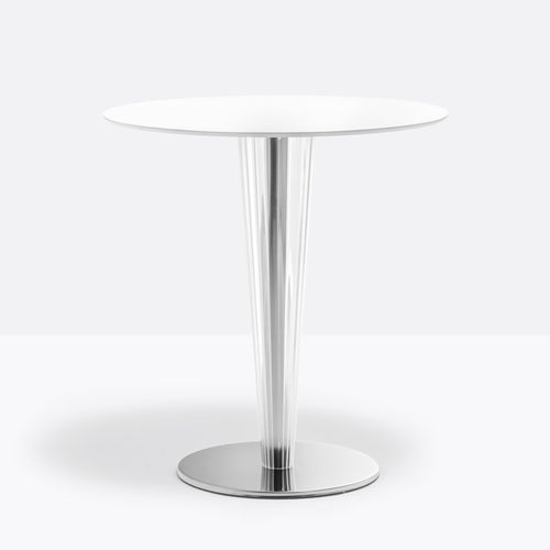 Table bistrot contemporaine - KRYSTAL 4401/KR - PEDRALI - en méthacrylate / en fonte / avec piètement en acier inoxydable
