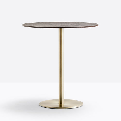 Table bistrot contemporaine - INOX 4400-4401 - PEDRALI - en placage de bois / en wengé / en acajou
