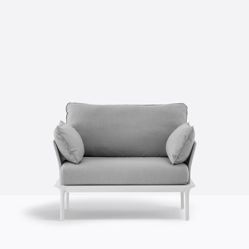 Fauteuil contemporain - REVA_P - PEDRALI - en tissu / avec coussin amovible / gris