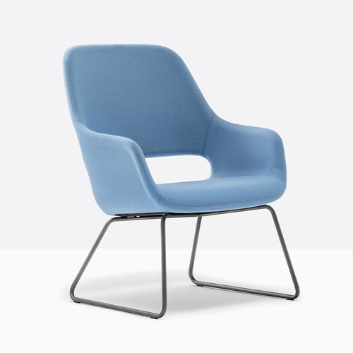 Fauteuil contemporain - BABILA COMFORT 2749 - PEDRALI - en tissu / en acier / bleu