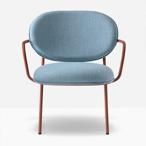 Fauteuil contemporain - Stiel 2969 - PEDRALI - en velours / en tissu ignifuge / en acier
