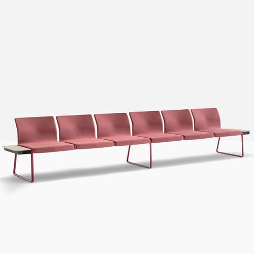 Banquette de style Marie-Thérèse - plural soft P03103/3104/3106/3109 - PEDRALI - en tissu / en cuir / avec piètement en aluminium