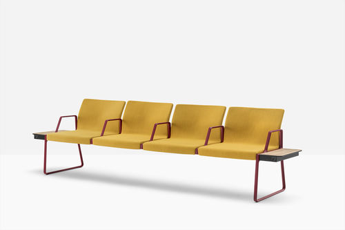 Banquette contemporaine - plural soft P03113/3114/3116/3119 - PEDRALI - en tissu / en cuir / avec piètement en aluminium