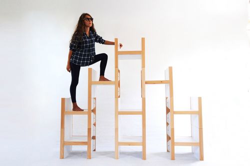 Étagère modulable - ACCA - SMARIN - contemporaine / en bois / en acier