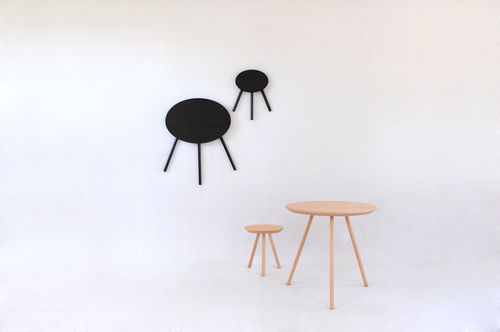 Tabouret contemporain - 2D - SMARIN - en bois / pliant / noir