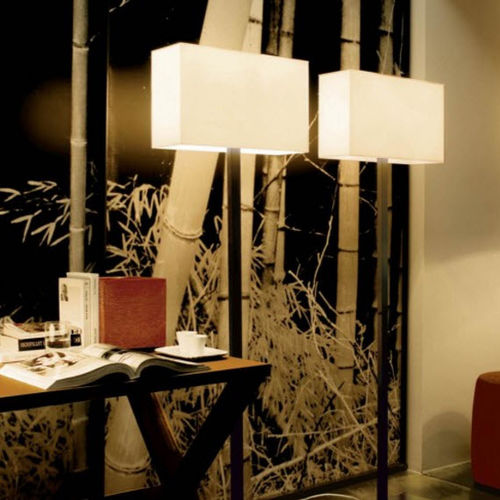 Lampe sur pied - TOSCA - PENTA - en nickel / en verre / en tissu