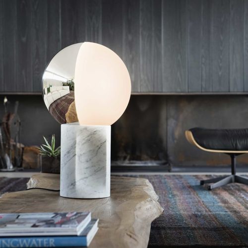 Lampe de table - JE SUIS  - PENTA - en verre soufflé / en chêne / en marbre