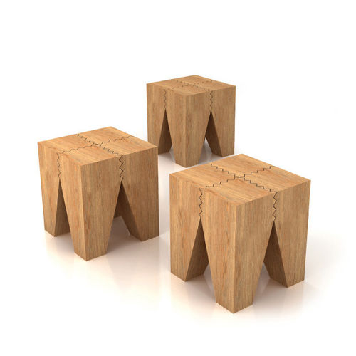 Tabouret contemporain - ZIGZAG DMF/006 - Itlas - en bois massif