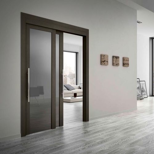 Porte d'intérieur - ROMAGNOLI - en bois / coulissante / pivotante à axe excentré