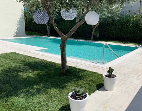 Piscine à débordement - SLIM - Rosa Gres - d'extérieur / pour hôtel / pour centre de bien-être