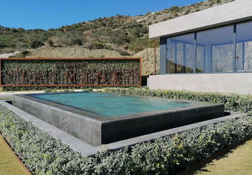 Piscine à débordement - ZEN  - Rosa Gres - d'extérieur / enterrée / hors-sol