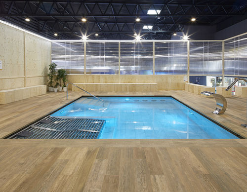 Piscine à débordement - SMART - Rosa Gres - d'extérieur / pour hôtel / enterrée
