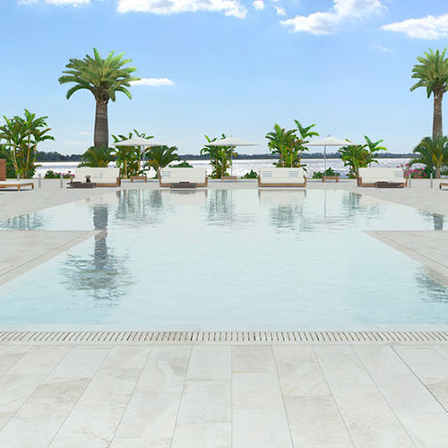 Piscine à débordement - SYSTEMS S9 - Rosa Gres - préfabriquée / margelle intégrée / hydrofuge