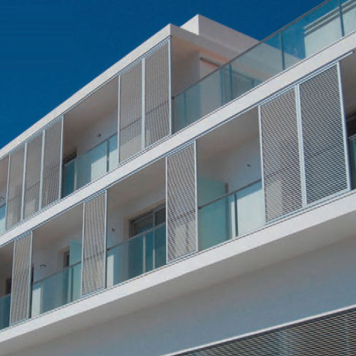 Volet coulissant - DUFIX 50r AL - Durmi - à lames / en aluminium / pour façade