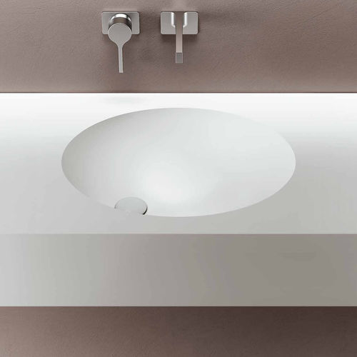 Vasque intégrée - SYMPHONY 6 - PLANIT - en Corian® / avec plan intégré / ovale