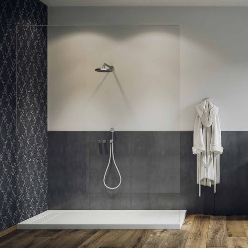Receveur de douche rectangulaire - LINEA - PLANIT - à poser / à fleur de sol / en Corian®