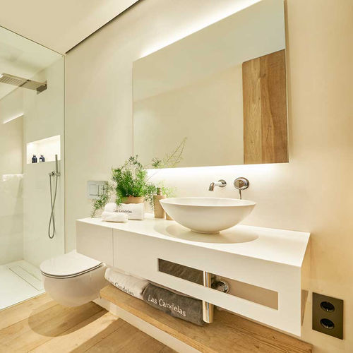 Vasque à poser - CONCAVE - PLANIT - en Corian® / ronde / sans trou