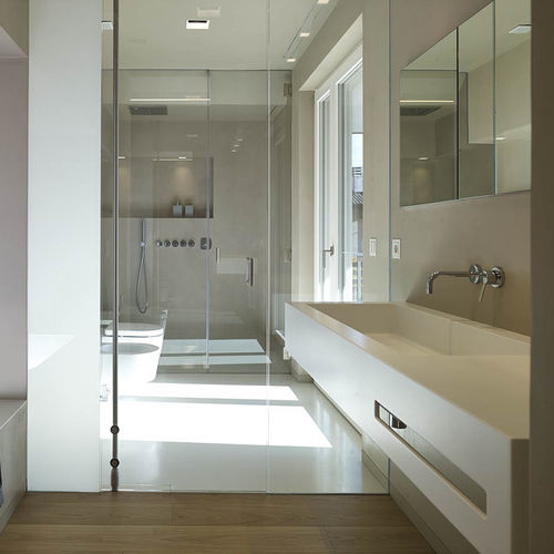 Vasque intégrée - SIRIO - PLANIT - en Corian® / avec plan intégré / avec mitigeur