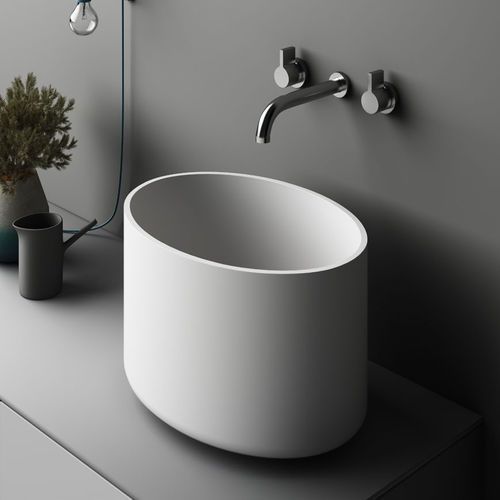 Vasque à poser - TRIADE 2 - PLANIT - en Corian® / sur mesure / ovale